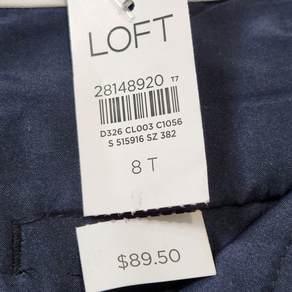 SIZE 8T LOFT Trouser Wool looking Black Grey color High waist dress pant NWT - Picture 13 of 15